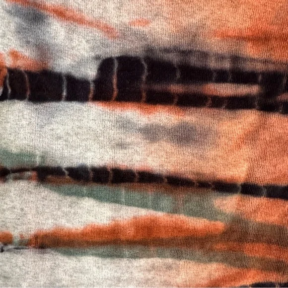 All Saints Vibrant Velvet Orange and Deep Purple Tie-Dye Muscle Tee - Picture 6 of 6